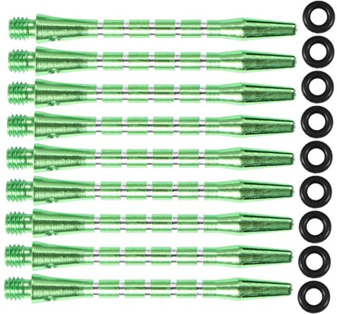 BIUDECO 20pcs Shafts Set Standard 2ba Screw Thread Aluminium Alloy Stems 20pcs Rings for Steel Tips