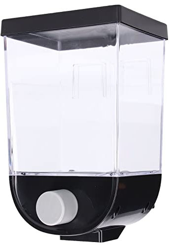 Dispensador de alimentos secos, montaje en pared, dispensador de arroz, cereales, contenedor de almacenamiento para el hogar, cocina, despensa (1L)