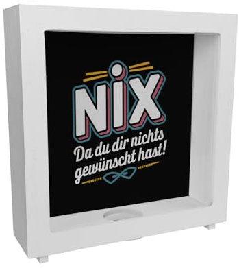 speecheese Rahmen Spardose aus Holz - Weil Nichts gewünscht in Schwarz | Dekoratives Design mit großen Buchstaben Umriss und Schatten für stilvolle Akzente in jedem Raum