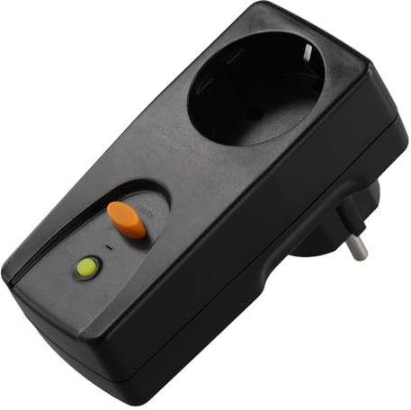 PAGJHRFJG 16A Gfci-Auslaufschutzstecker, Leistungsschalter für Den Heimgebrauch, Sicherheitsstecker für Den Persönlichen Schutz, Schwarz, EU-Stecker