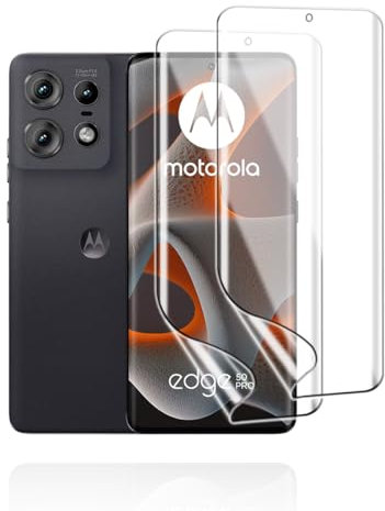 KoasVonson Películas de Hidrogel para Motorola Edge 50 Pro/Ultra/Fusion, 2 Piezas Protectores de Pantalla de TPU Flexible HD Transparente, Compatible ID de Huellas Digitales [no vidrio templado]