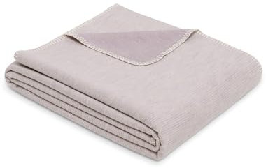 Ibena Lausanne Decke 140x200cm - Bio Baumwolldecke, Made in Germany, kuschelig & weich, Sommerdecke Pastell lila