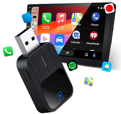 GETBSTOOP Estéreo inalámbrico para automóvil para (Android) Auto y CarPlay, Adaptador inalámbrico Compatible con 5.2 WiFi 2 en 1 Dongle Conexión rápida y Estable Conexión automática para si