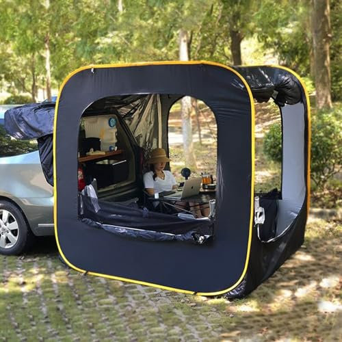 Tailgate Awning Car Tent 5-8 People, Portable Hatchback Big Space Car Rear Extension SUV Tents, Tailgate Tent UV Protection Coating Water Proof For Camping, Traveling Outdoor Activities