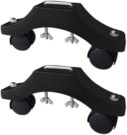Luobannm Soporte en Forma de U para Radiador Eléctrico, con Ruedas, Ajustable, Fácil de Mover, Color Negro.