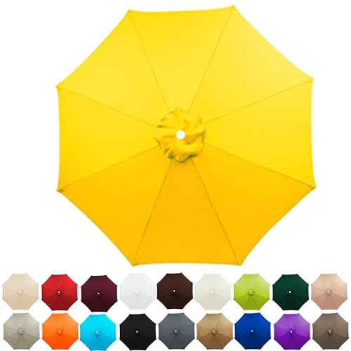 Generisch Sonnenschirm Ersatzbezug 2.7m/3m/3.5m/4m 6/8 Streben, UV-Schutz Ampelschirm Bezug, Wasserdicht Schirmbezug Sonnenschirm Ersatzteile für Balkon, Garten, Pool und Strand