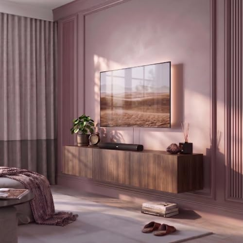 Smart Home Art Hangendes TV-Lowboard 180 cm – Wandmontage TV-Schrank mit 3 Tueren, Walnuss-Optik, Fuer Fernseher bis 75 Zoll (Braun)