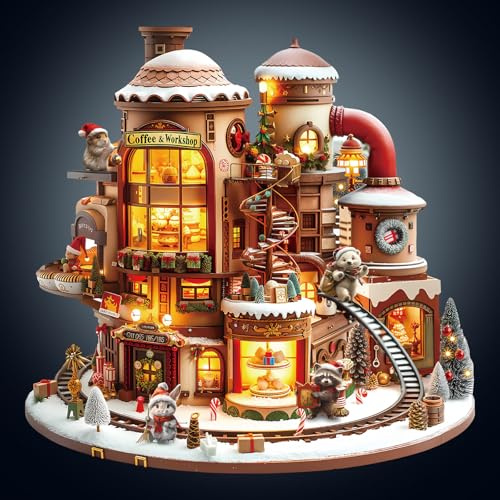 WOODBESTS Holzpuzzle Erwachsene, Kaffee -Workshop Holzpuzzle, Unregelmäßige einzigartige Puzzle, Schöne Geschenke für Puzzle-Liebhaber (34 * 33.8cm 250 Stück)