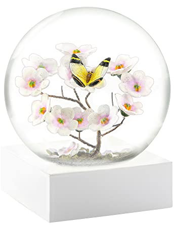 CoolSnowGlobes Schmetterling auf einem Zweig Schneekugel