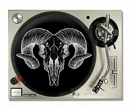 Black Ram Skull Vinyl DJ Turntable