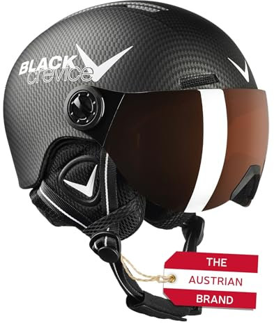 Black Crevice Kinder Visierhelm Leogang, schwarz Carbon matt/weiß, 48-52 cm…