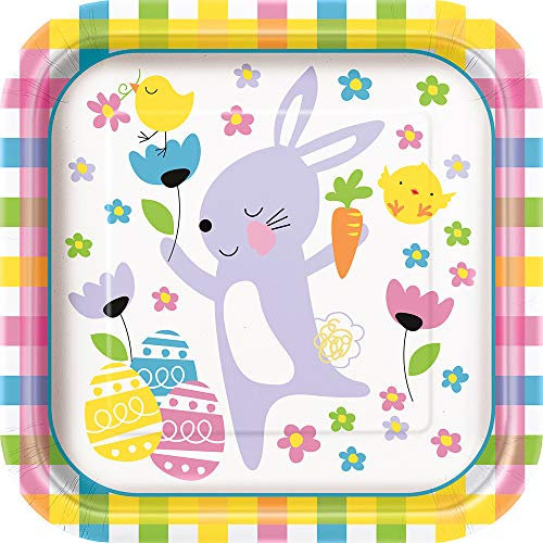 Unique Party 72645 Lot de 8 assiettes en carton Motif vichy 23 cm