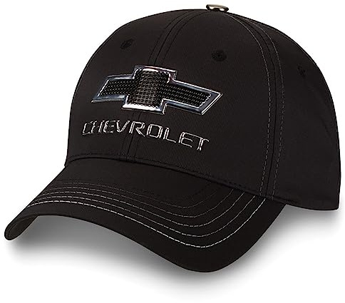Chevy Truck-Mütze, Schwarz/Silber, Metallic-Logo, Chevrolet Bowtie