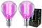 2 x 4w Purple LED Golf Ball Light Bulb E14 Small Edison Screw Clear Glass G45 Filament