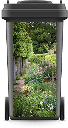 WERBEPUNKT. Mülltonnenaufkleber Mülltonne Mülleimer Abfalltonne Garten Hecke Bäume Wiese- 800 x 370 mm