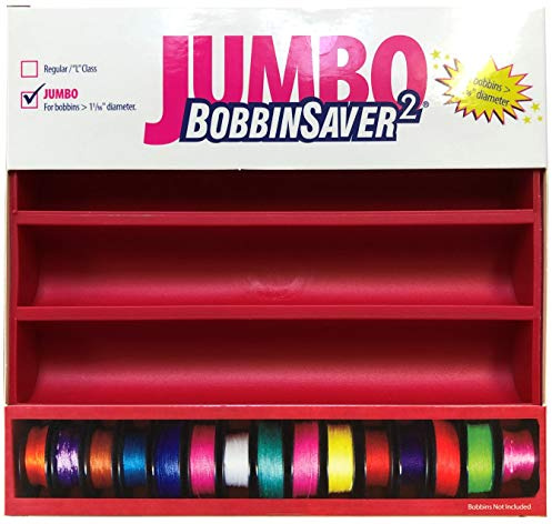 BobbinSaver Jumbo Bobbin Organizer – Holds 70+ Bobbins – Flexible Plastic Holder for Sewing Machine, Embroidery, & Quilting Bobbin Storage, Red
