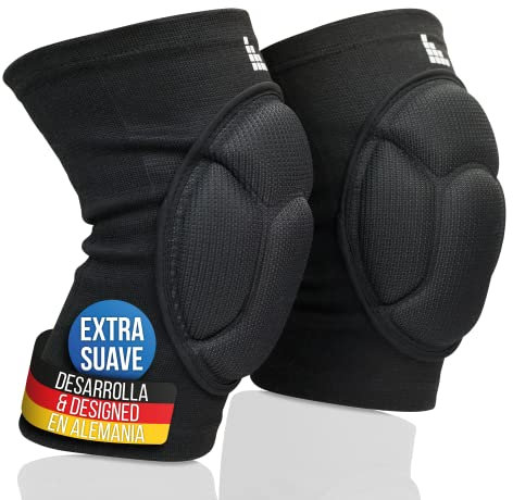 LAUTER SCHUTZ ® 3-ZONE Ginocchiere - traspiranti, elastiche, morbide - con imbottitura a 3 zone per protezione e libertà di movimento per pallamano, pallavolo, mountain bike e altro ancora (S)