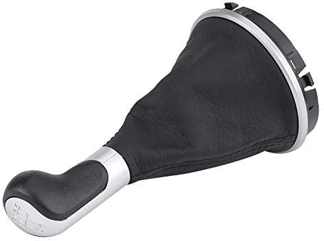 EVGATSAUTO 5J0711113F 5-Gang-Schaltknauf Schaltknauf Hebelmanschette Kofferraumabdeckung Passend für MK2 Roomster Black