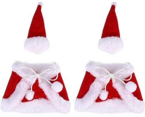 PRETYZOOM 2 Satz Weihnachten Weinflasche Abdeckung Cover Tasche Weihnachtsmann Kostüm Mini Weihnachtsmütze Flaschendeko Nikolaus Flaschen Kleidung für Weihnachtsdeko Tischdeko Xmas Deko