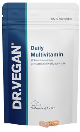 DR.VEGAN® Daily Multivitamin | Vegan Multivitamin | 60 Capsules | Two-A-Day | | Energy, Hair, Skin, Nails, Mental Performance, Immune Health
