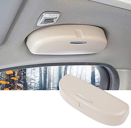 SKTU Porta Occhiali da Sole Auto per BMW Serie 1, 3, 5, 7, X1, X3, X5, X7, Custodia per Occhiali, per Interni Auto (Beige)
