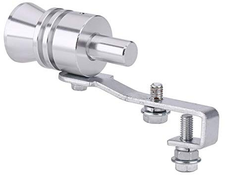 Marvellous Auto Turbo Sound Auspuffpfeife, Schalldämpfer Auto Blow-Off Valve Simulator Aluminiumlegierung Universaleinrichtung für alle Fahrzeugmodelle(M-Silber)