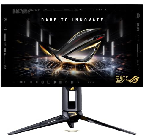 ASUS ROG Swift OLED PG27AQWP-G Edition 20 - Monitor Gaming de 26,5, TrueBlack Glossy Tandem WOLED, Dual Mode, 0,02 ms, G-Sync, OLED Care Pro, Neo Proximity Sensor, DisplayPort 2.1a, HDMI 2.1
