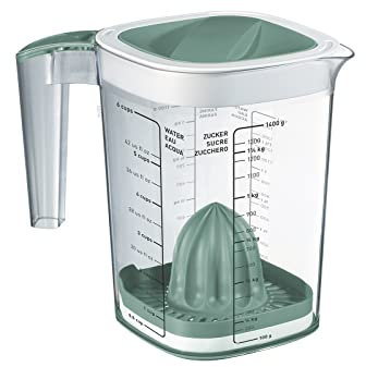 Rotho Loft Messbecher 1.5l, Kunststoff (SAN) BPA-frei, türkis/transparent, 1.5l (19.7 x 14.0 x 17.5 cm)