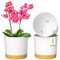 ZMTECH Pots de Fleurs de 20cm, Jardinières Modernes avec Trous de Drainage et Soucoupe Détachable, Pots de Fleurs en Plastique pour Plantes d'Intérieur et de Jardin (Blanc, Lot de 3)
