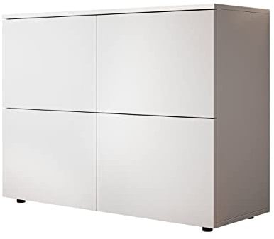 MB Muebles Bonitos, Credenza Madia Soggiorno Zoel, Melamina Opaca, Bianco, 90x68x34cm