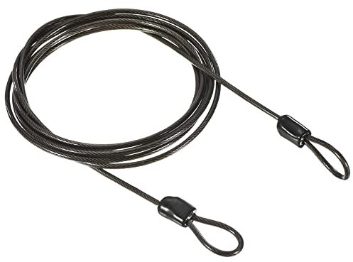 PATIKIL Security Steel Cable 2.5mm x 2m/6.56ft Coated Luggage Lock Wire Rope with Double Loop Black