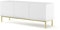 BIM Furniture Ravenna C Meuble TV 3D avec façade fraisée en MDF de Haute qualité 150 cm Blanc Brillant