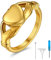 GoldChic Herz Urnen Ring für Asche 18K Vergoldet Asche Ring Memorial Schmuck für Damen Herren Feuerbestattung Schmuck Memorial Andenken Ringgröße 59.5（18.9）