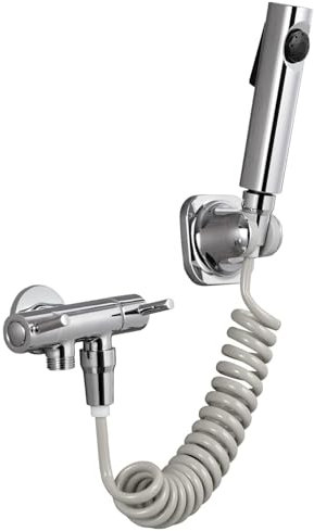 Bidet Handbrause für Toilette und Bad - G1/2 Ventil Armaturen WC Adapter - Edelstahl Duschkopf für Windel, Tierbad, Wasserspar und Wand Waschen