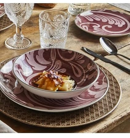 Home Casalinda Servizio tavola 18pz Louise One Acanto Bordeaux Tognana