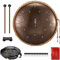 Stahl Zunge Schlagzeuger 15 Töne Zungentrommel 14 Zoll D-Dur Schlagzeug Schlaginstrument Hand Pan Drum Mit Trommelschlägeln Tragetasche Für Meditation Yoga Klangheilung,Bronze