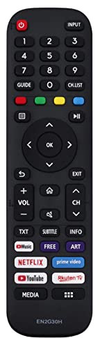 VINABTY EN2G30H Ersatz Fernbedienung Kompatibel mit Hisense TV HE50A6109FUWTS HE65A6109FUWTS HE70A6109FUWTS HE75A6170FUWTS HE50A6103FUWTS 43A7100F 43A7300F HE55A6109FUWTS 43A7120F HE50A6803FUWTS