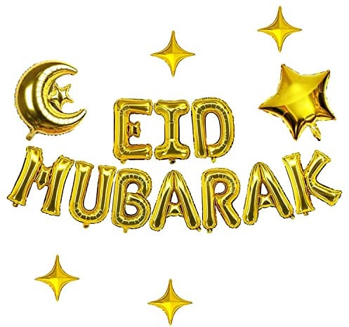Eid Mubarak Dekoration gold Luftballons Muslim Latex Ballons Star Moon Ballon Eid Al-Fitr Ballon Folienballon für Eid Mubarak Ramadan Feier Mubarak Kareem Decoration