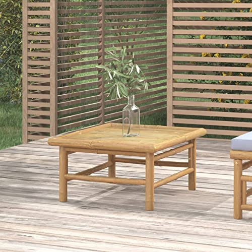 JUNZAI Gartentisch, Balkontisch, Terrassen Tisch, Terrassentisch, Garten Esstisch, Gartentisch, Gartenmöbel, Gartenesstisch, 65x55x30 cm Bambus