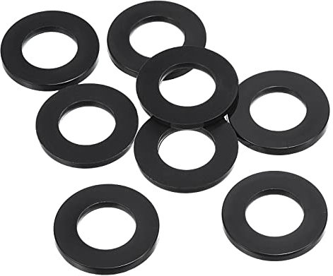 PATIKIL M14 Rondelle Plate en Nylon, 8 Paquet 14mm ID 27mm OD Étanchéité Espaceur Joint Anneau pour Robinet Tuyau Eau Tuyau Fixation Boulon,Noir