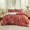 Herside Plants Duvet Cover Set Terracotta Bedding Orange Leaf Branches Reversible Pastoral Style Bedding Set Super King with 2 Pillowcases (Burnt Orange, Super King)