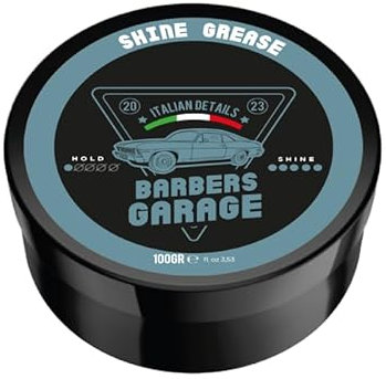 Barbers Garage Old-School Haarpomade (100g) - Italian Details - für Textur und Glanz, gegen Frizz, Vintage-Look, hochglänzender zuverlässiger Halt