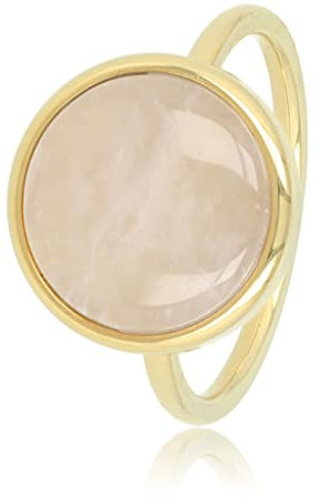 My Bendel Ring Gold mit Rosenquarz-Edelstein- Stylischer Ringe für Damen mit echtem Edelstein - Bleibt schön und Verfärbt Nicht - Stapeln Ringe - mit Luxuriösen Geschenkverpackung