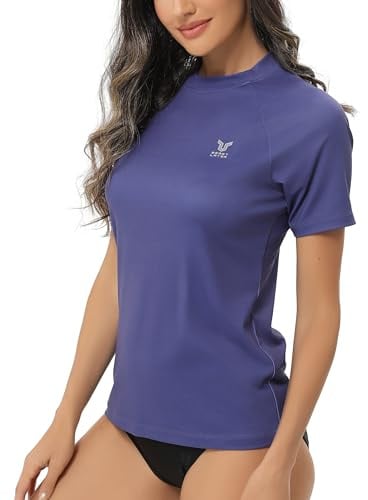 HUGE SPORTS Maglietta da Nuoto Rash Guard Shirt Donna Manica Corta UPF 50+
