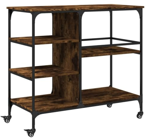 vidaXL Küchenwagen Räuchereiche 100x45x89,5 cm Holzwerkstoff