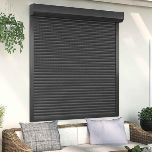 Générique Volet Roulant Aluminium 140x150 cm Anthracite,Quincaillerie,Matériaux de Construction,Volets,10.96 kg,Anthracite,144986