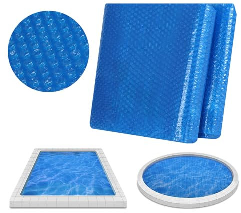 WOLTU Cubierta Piscina Redonda 260x160cm, Manta Termica Piscina, Cobertor Solar Piscina PE, Cubierta Protección Burbujas, Lona Piscina Cortable, Azul