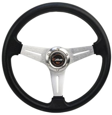 YoGaes Sportlenkrad Auto Sport Lenkrad Racing Typ Universal 14 Zoll 350 MM Aluminium 5 Farbe Auto Styling Schnellspanner (Color : Silver)