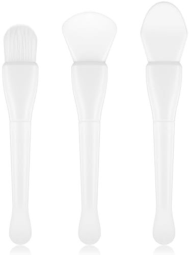 Qianyu Lot de 3 pinceaux en silicone pour masque facial à double extrémité souple pour masque de modelage à l'argile avec cuillère sans poils