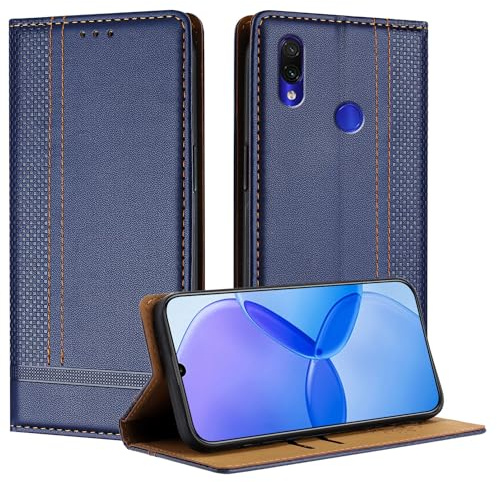 Mo-Beauty Cover per Xiaomi Redmi Note 7 / Note 7 Pro, Premium Pelle PU Flip Libro Custodia con [Slot Schede] [Supporto Stand] [Magnetica Chiusura] Cover per Redmi Note 7 Pro - Blu